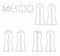 McCall's Sewing Pattern 8369 Women's Knit Tops And Pants -Jaycotts Shop M8369 line art