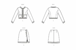 McCall's Sewing Pattern 8370 Misses' Jacket And Skirt 19 McCall's Sewing Pattern 8370 Misses' Jacket And Skirt -Jaycotts Shop M8370 line art