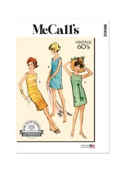 McCall's 8402 Sewing Pattern 1960'S Dresses