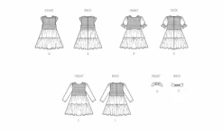 McCall's Sewing Pattern 8417 Children's Dress By Laura Ashley -Jaycotts Shop M8417 line art