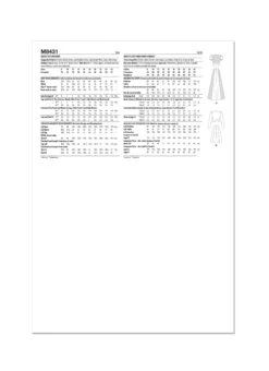 McCall's Sewing Pattern M8431 Misses' Top And Skirt 8 McCall's Sewing Pattern M8431 Misses' Top And Skirt -Jaycotts Shop M8431 envelope back