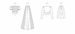 McCall's Sewing Pattern M8431 Misses' Top And Skirt 9 McCall's Sewing Pattern M8431 Misses' Top And Skirt -Jaycotts Shop M8431 line art