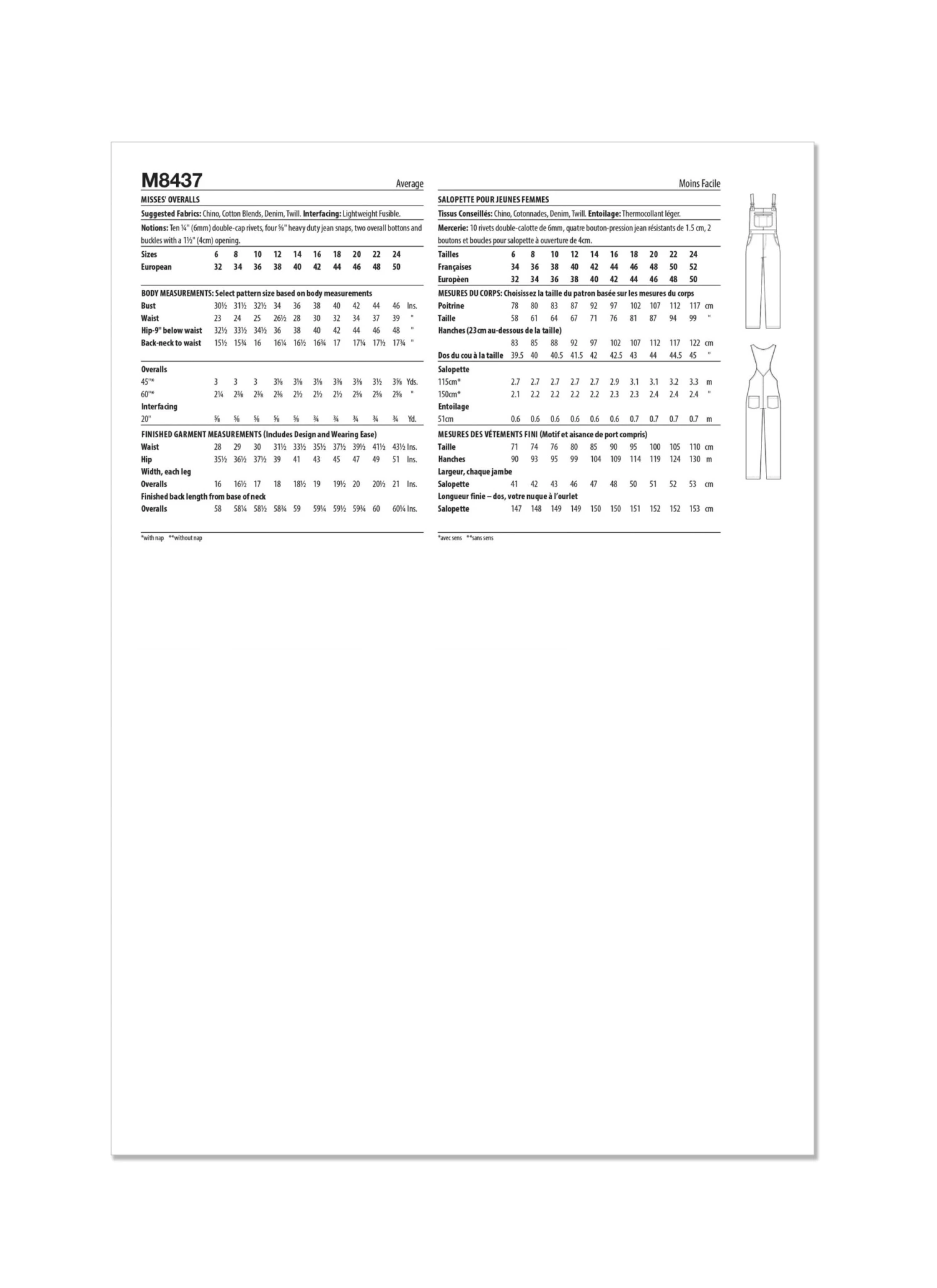 McCall's Sewing Pattern M8437 Misses Overalls By Brandi Joan 4 McCall's Sewing Pattern M8437 Misses Overalls By Brandi Joan - Image 4