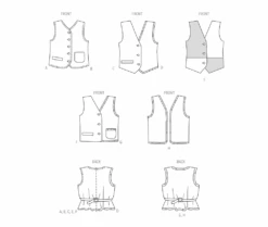 McCall's Sewing Pattern M8442 Misses' And Men's Lined Vests -Jaycotts Shop M8442 line art