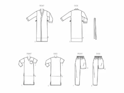 McCall's Sewing Pattern M8443 Men's Sleepwear -Jaycotts Shop M8443 line art