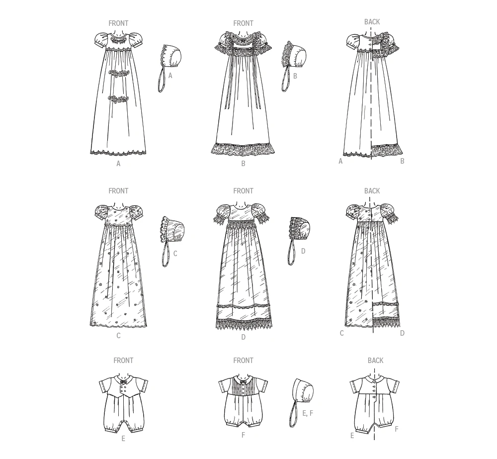 McCall's Sewing Pattern 8460 Christening Gown, Romper And Bonnet 3 McCall's Sewing Pattern 8460 Christening Gown, Romper And Bonnet - Image 3