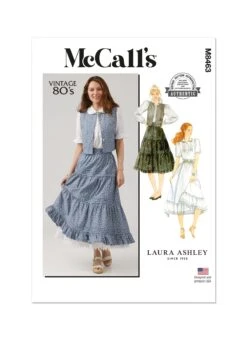 McCall's Sewing Pattern 8463 Blouse, Vest, Skirt And Petticoat By Laura Ashley -Jaycotts Shop M8463 envelope front