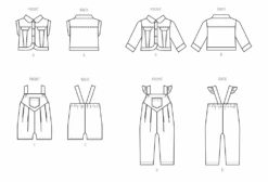 McCall's Sewing Pattern 8487 Baby's' Vest, Jacket And Overalls -Jaycotts Shop M8487 line art