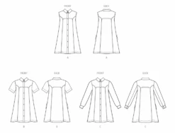 McCall's Sewing Pattern 8508 Dress With Sleeve Variations 15 McCall's Sewing Pattern 8508 Dress With Sleeve Variations -Jaycotts Shop M8508 line art