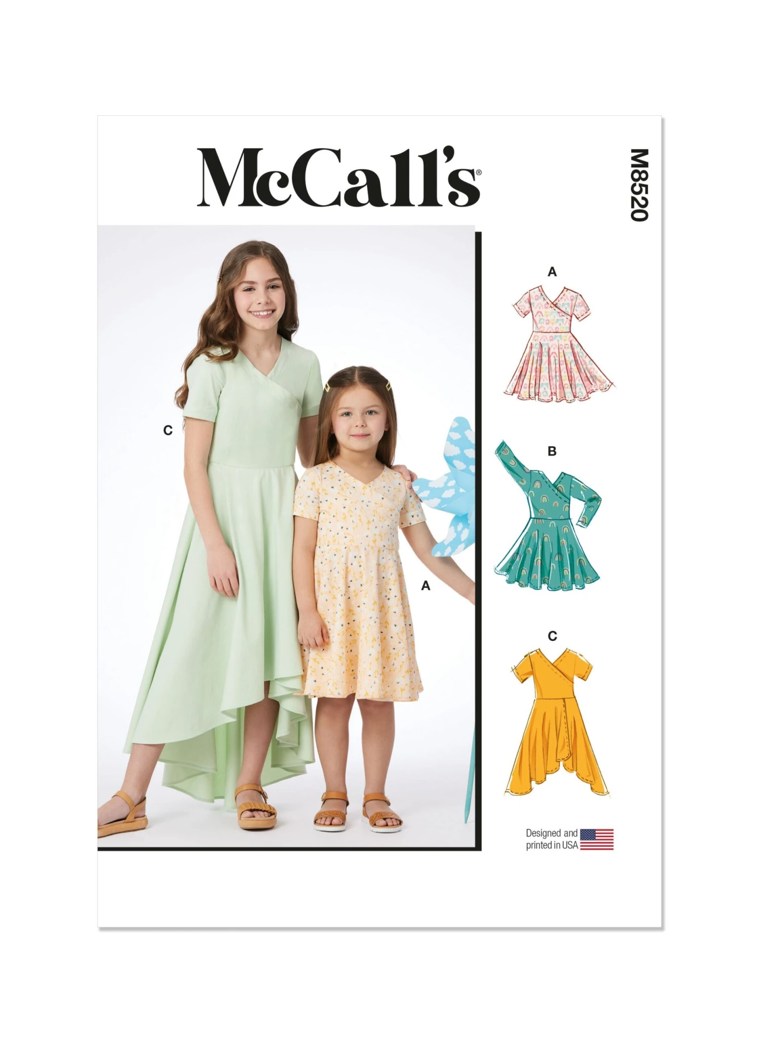 McCall's Sewing Pattern 8520 Children's And Girls' Knit Dresses 2 McCall's Sewing Pattern 8520 Children's And Girls' Knit Dresses - Image 2