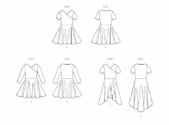 McCall's Sewing Pattern 8520 Children's And Girls' Knit Dresses 15 McCall's Sewing Pattern 8520 Children's And Girls' Knit Dresses -Jaycotts Shop M8520 line art