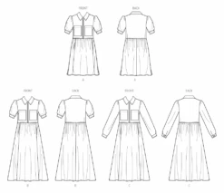 McCall's Sewing Pattern 8553 Zip Front Dress -Jaycotts Shop M8553 line art