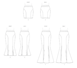 McCall's Sewing Pattern 8558 Misses' Knit Skirt In Three Lengths 13 McCall's Sewing Pattern 8558 Misses' Knit Skirt In Three Lengths -Jaycotts Shop M8558 line art