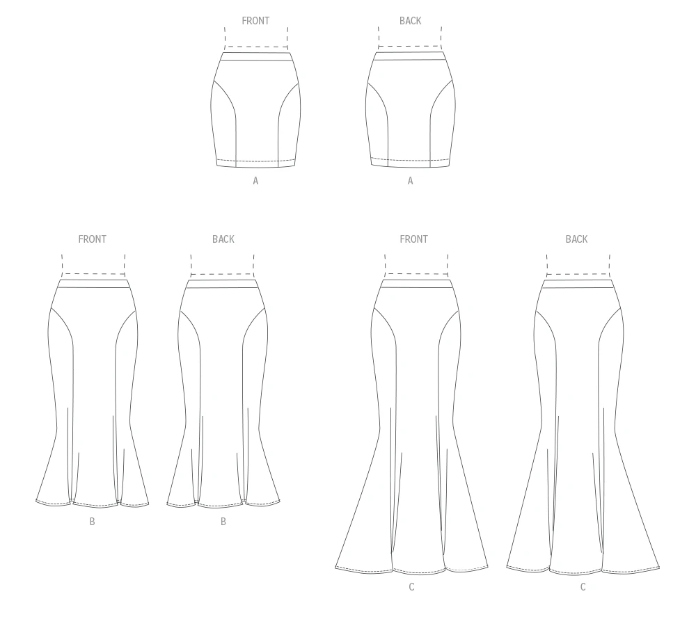 McCall's Sewing Pattern 8558 Misses' Knit Skirt In Three Lengths 7 McCall's Sewing Pattern 8558 Misses' Knit Skirt In Three Lengths - Image 7