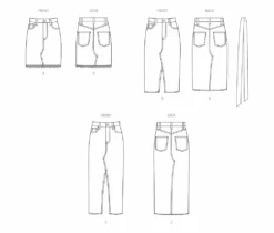 McCall's Sewing Pattern 8559 Misses' And Women's Jeans Skirt -Jaycotts Shop M8559 line art