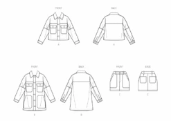 McCall's Sewing Pattern 8561 Misses' Jacket In Two Lengths And Skirt 19 McCall's Sewing Pattern 8561 Misses' Jacket In Two Lengths And Skirt -Jaycotts Shop M8561 line art
