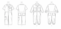 McCall's Sewing Pattern 8567 Children's Jumpsuit -Jaycotts Shop M8567 line art