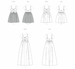 McCall's Sewing Pattern 8581 Empire Waist Dress In Two Lengths -Jaycotts Shop M8581 line art