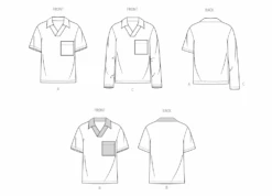 McCall's Sewing Pattern 8589 Men's Top With Sleeve Variations -Jaycotts Shop M8589 line art
