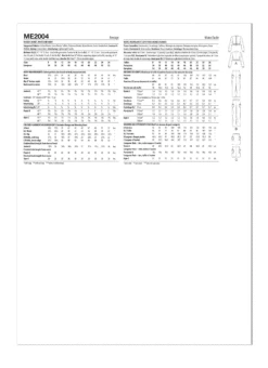 Know Me Sewing Pattern 2004 Jacket, Pants And Skirt By Duana M. Chandler -Jaycotts Shop ME2004 envelope back