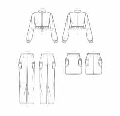 Know Me Sewing Pattern 2004 Jacket, Pants And Skirt By Duana M. Chandler -Jaycotts Shop ME2004 line art