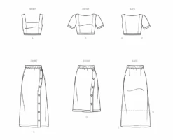 Know Me Pattern 2013 Misses' And Women's Knit Tops And Skirts By Brittany J. Jones -Jaycotts Shop ME2013 line art