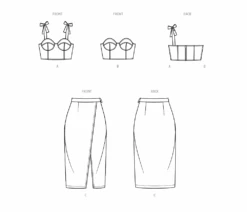 Know Me Pattern 2015 Women's Lined Bustier And Skirt By Aaronica B. Cole -Jaycotts Shop ME2015 line art