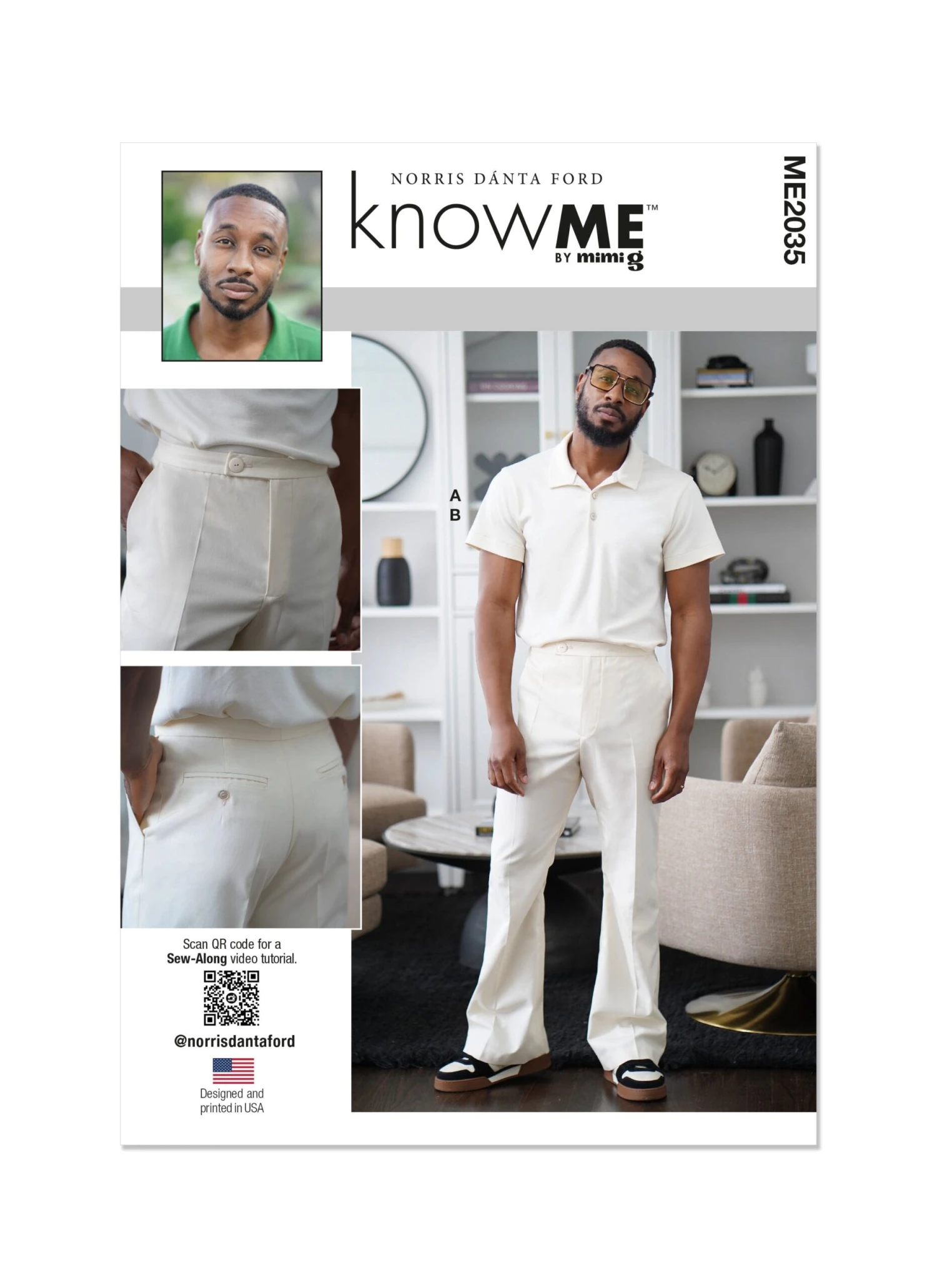 Know Me Sewing Pattern 2035 Men's Polo Shirt And Pants 2 Know Me Sewing Pattern 2035 Men's Polo Shirt And Pants - Image 2
