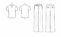 Know Me Sewing Pattern 2035 Men's Polo Shirt And Pants 10 Know Me Sewing Pattern 2035 Men's Polo Shirt And Pants -Jaycotts Shop ME2035 line art