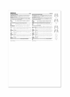 Know Me Sewing Pattern 2042 Dress, Top And Shorts -Jaycotts Shop ME2042 envelope back