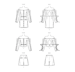 Know Me Sewing Pattern 2042 Dress, Top And Shorts -Jaycotts Shop ME2042 line art 767ebf3c e1fc 407f a3a3 caba5cc8db67