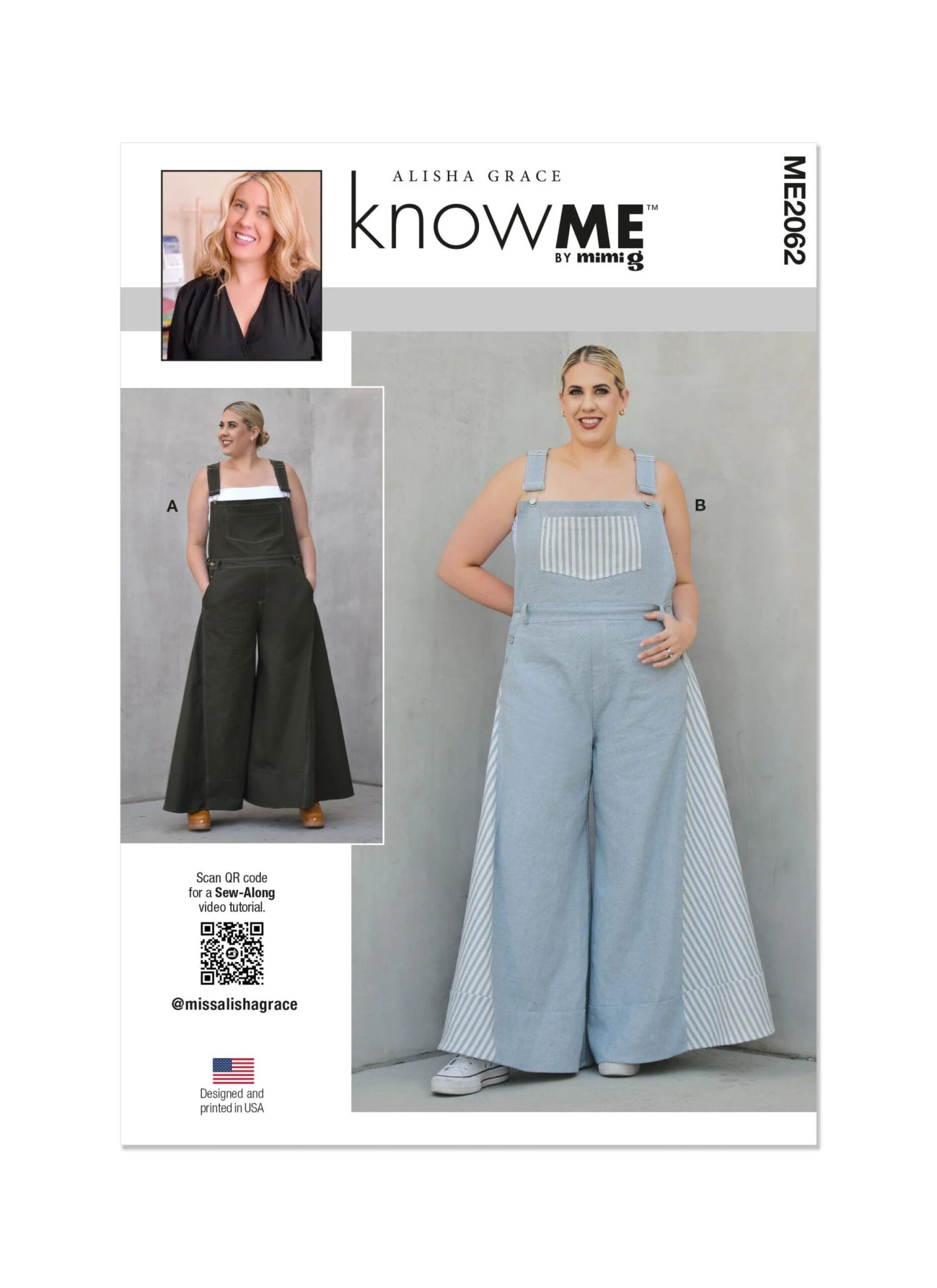Know Me Sewing Pattern 2062 Misses' Overalls By Alisha Grace 2 Know Me Sewing Pattern 2062 Misses' Overalls By Alisha Grace - Image 2