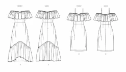 Know Me Sewing Pattern 2067 Misses' Dresses By The Stitch Fitz -Jaycotts Shop ME2067 line art