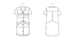 Know Me Sewing Pattern 2068 Misses' Shirt Dress By Lydia Naomi 9 Know Me Sewing Pattern 2068 Misses' Shirt Dress By Lydia Naomi -Jaycotts Shop ME2068 line art