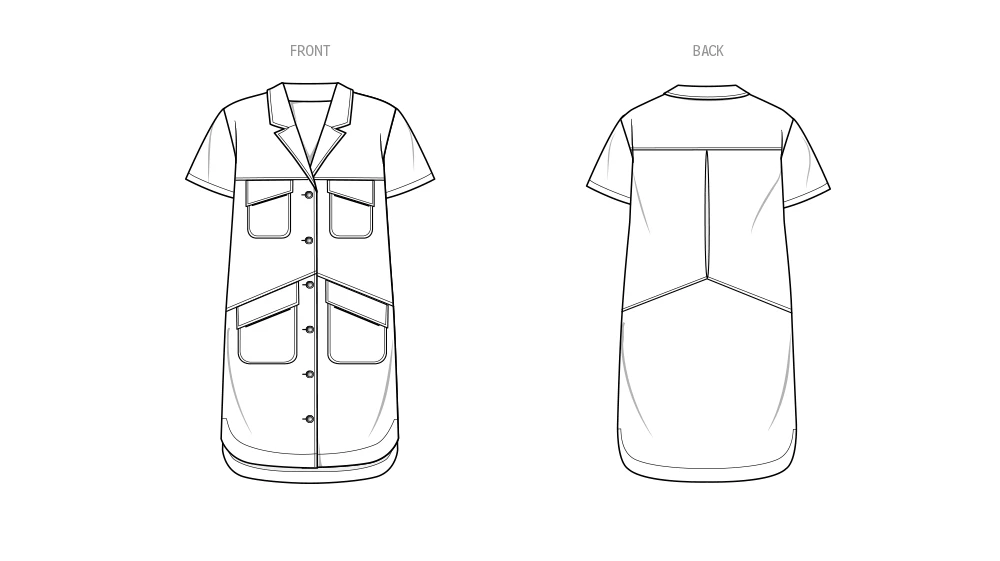 Know Me Sewing Pattern 2068 Misses' Shirt Dress By Lydia Naomi 4 Know Me Sewing Pattern 2068 Misses' Shirt Dress By Lydia Naomi - Image 4