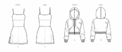Know Me Sewing Pattern KM2080 Dress And Hoodie By The Stitch Fitz -Jaycotts Shop ME2080 line art