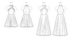 Know Me Sewing Pattern 2085 Dress In Two Lengths By Alisha Grace -Jaycotts Shop ME2085 line art