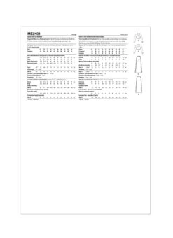 Know Me Sewing Pattern KM2101 Misses' Knit Top And Skirt By Alisha Grace -Jaycotts Shop ME2101 envelope back