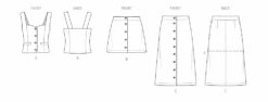 Know Me Sewing Pattern 2107 Misses' And Miss Petite Top And Skirt By Raven Maureen -Jaycotts Shop ME2107 line art