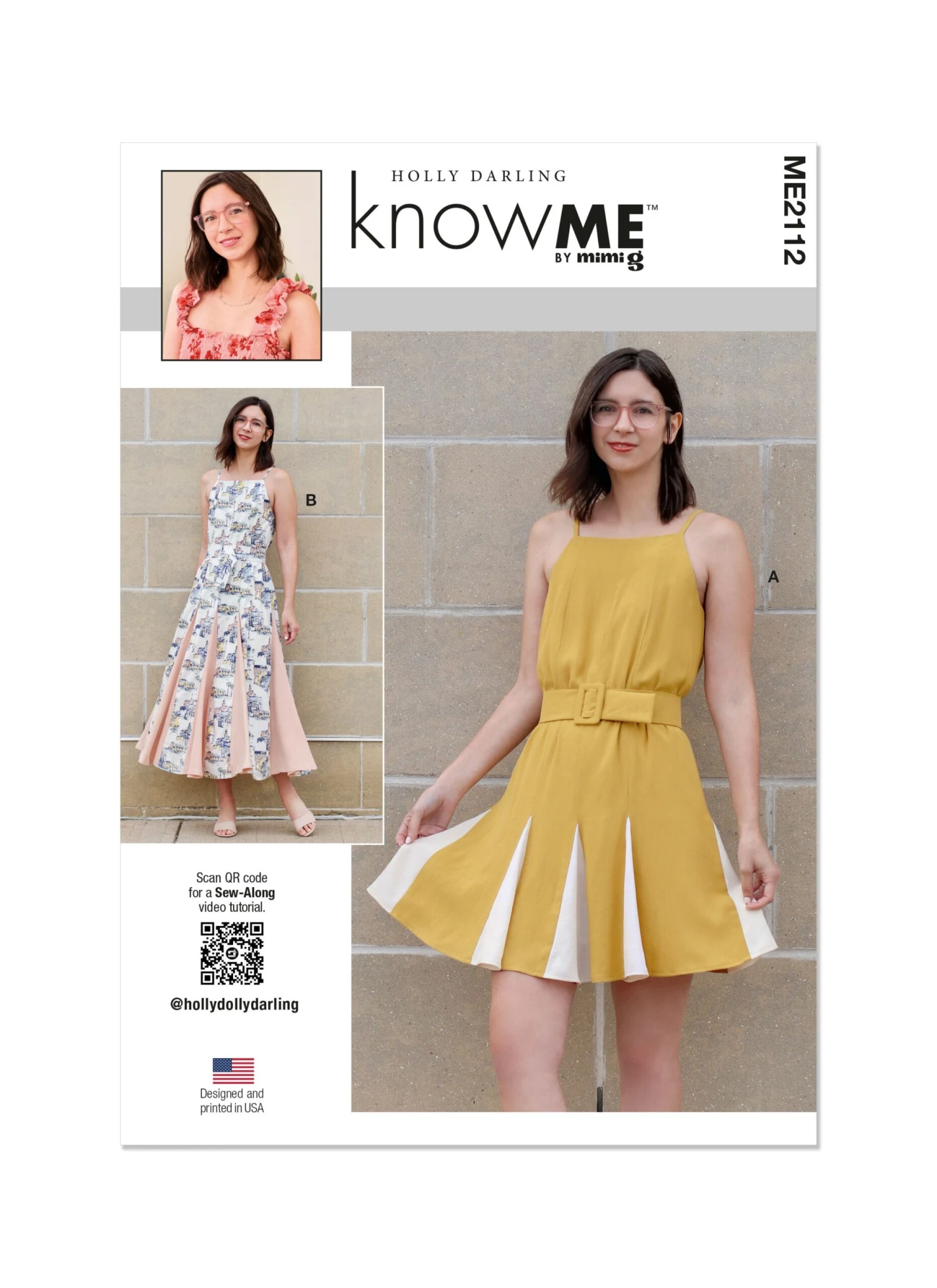 Know Me Sewing Pattern 2112 Misses' Dress And Belt By Holly Darling 2 Know Me Sewing Pattern 2112 Misses' Dress And Belt By Holly Darling - Image 2