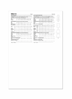 Know Me Sewing Pattern 2114 Misses' Top And Skirt By The Stitch Fitz -Jaycotts Shop ME2114 envelope back