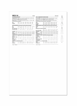 Know Me Sewing Pattern 2116 Misses' Dress And Jumpsuit By Keechii B Style -Jaycotts Shop ME2116 envelope back