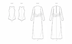 Know Me Sewing Pattern 2129 Misses' Bodysuit And Dress By Beaute' J'adore -Jaycotts Shop ME2129 line art