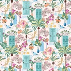 Mediterranean Organic Cotton Fabric, Medley