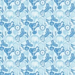 Mediterranean Organic Cotton Fabric, Mosaics