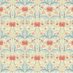 V&A Morris' Muses Organic Cotton Fabric, Lotus & Acanthus
