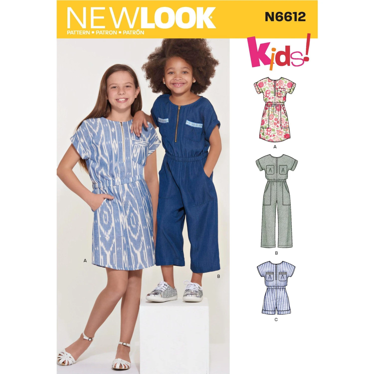 New Look Sewing Pattern 6612 Girls' Jumpsuit, Romper And Dress 2 New Look Sewing Pattern 6612 Girls' Jumpsuit, Romper And Dress - Image 2