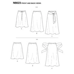 New Look Sewing Pattern 6623 Misses' Skirt | 3 Lengths -Jaycotts Shop N6623 172a7888 5555 4992 8e5b e1b56d8a96dd