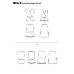 New Look Sewing Pattern 6624 Misses' Tops And Skirts -Jaycotts Shop N6624