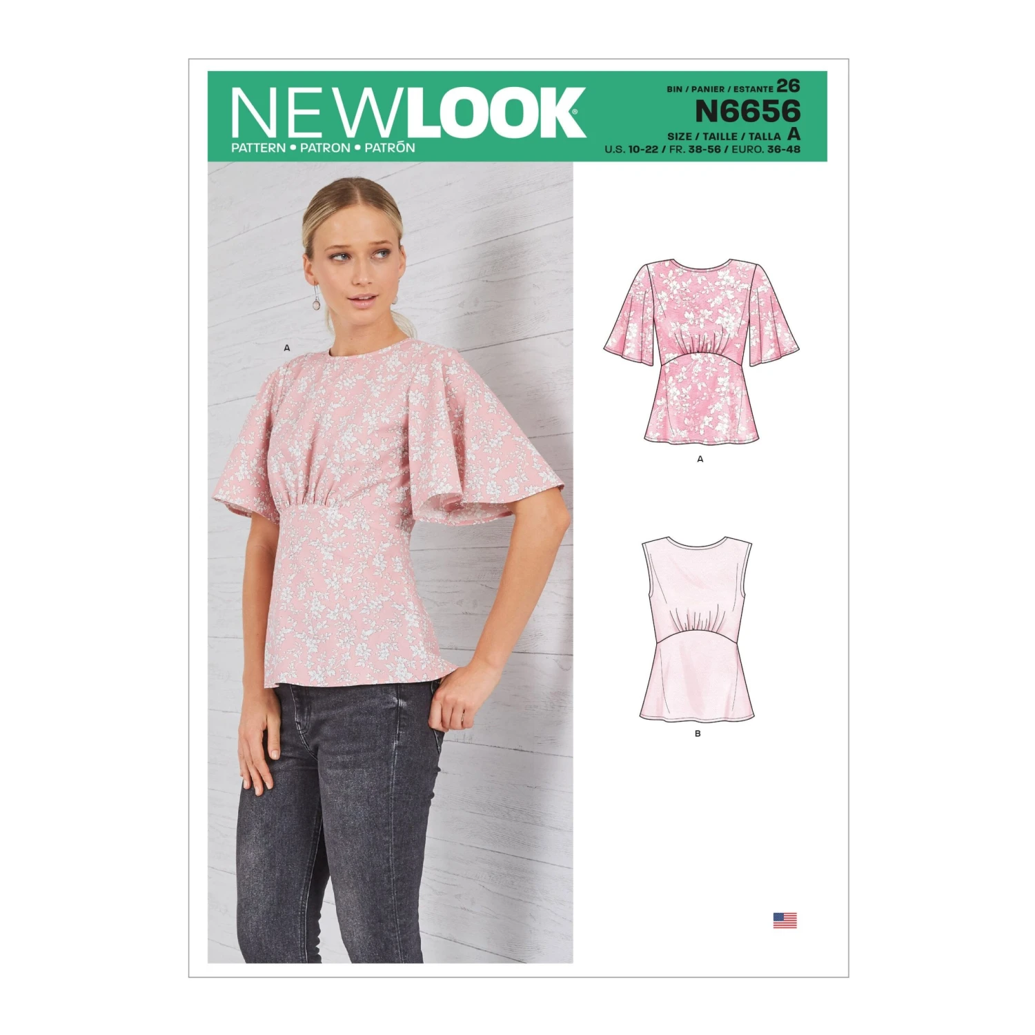 New Look Sewing Pattern 6656 Top 2 New Look Sewing Pattern 6656 Top - Image 2